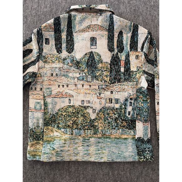 Rebel Vengeance Kirche in Cassone Men' Button Up Tapestry Shirt Long Sleeve Sz S - Picture 4 of 7